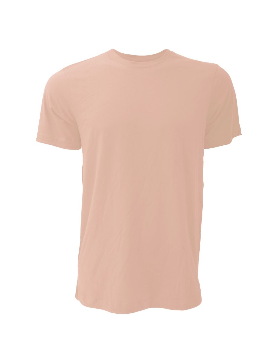 Canvas Unisex Jersey Crew Neck T-Shirt / Mens Short Sleeve T-Shirt - Heather Peach