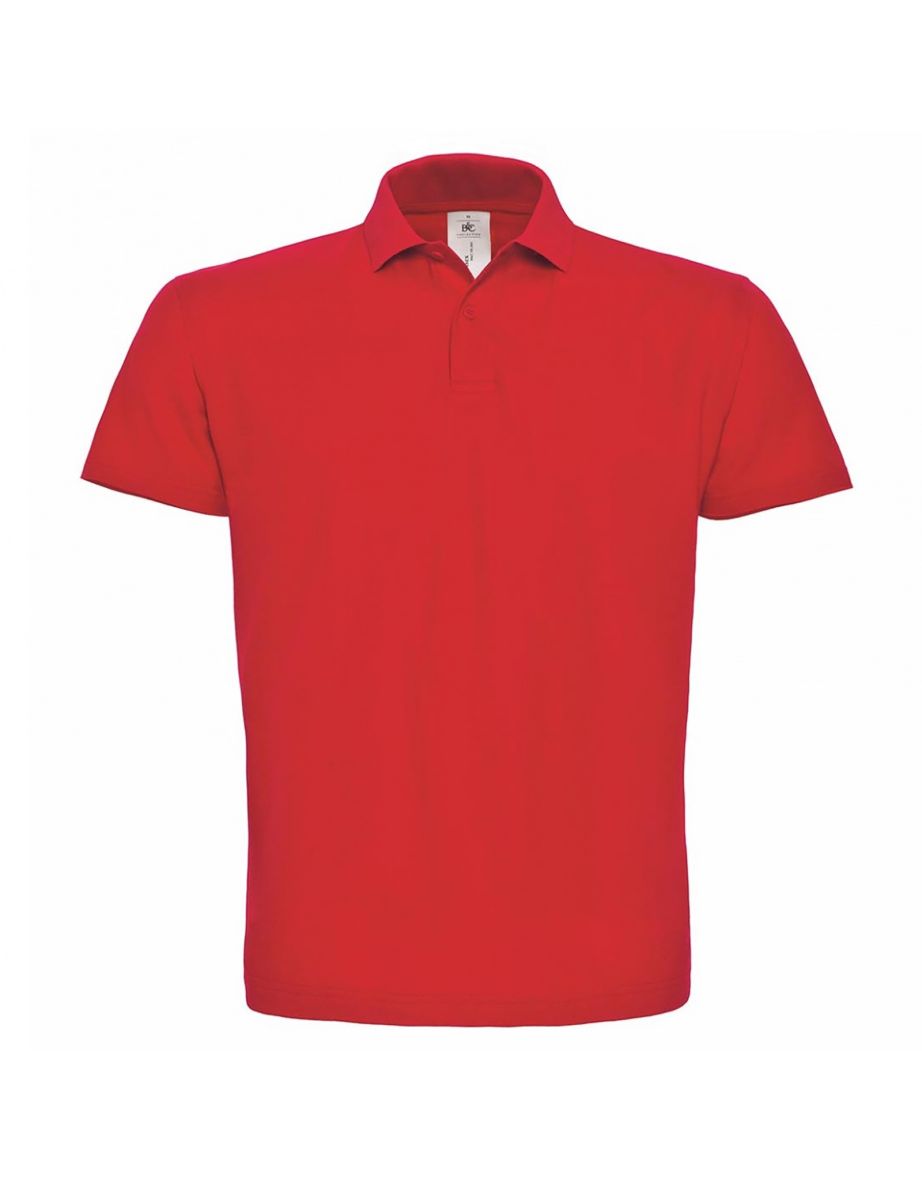 B&C ID.001 Mens Short Sleeve Polo Shirt - Red