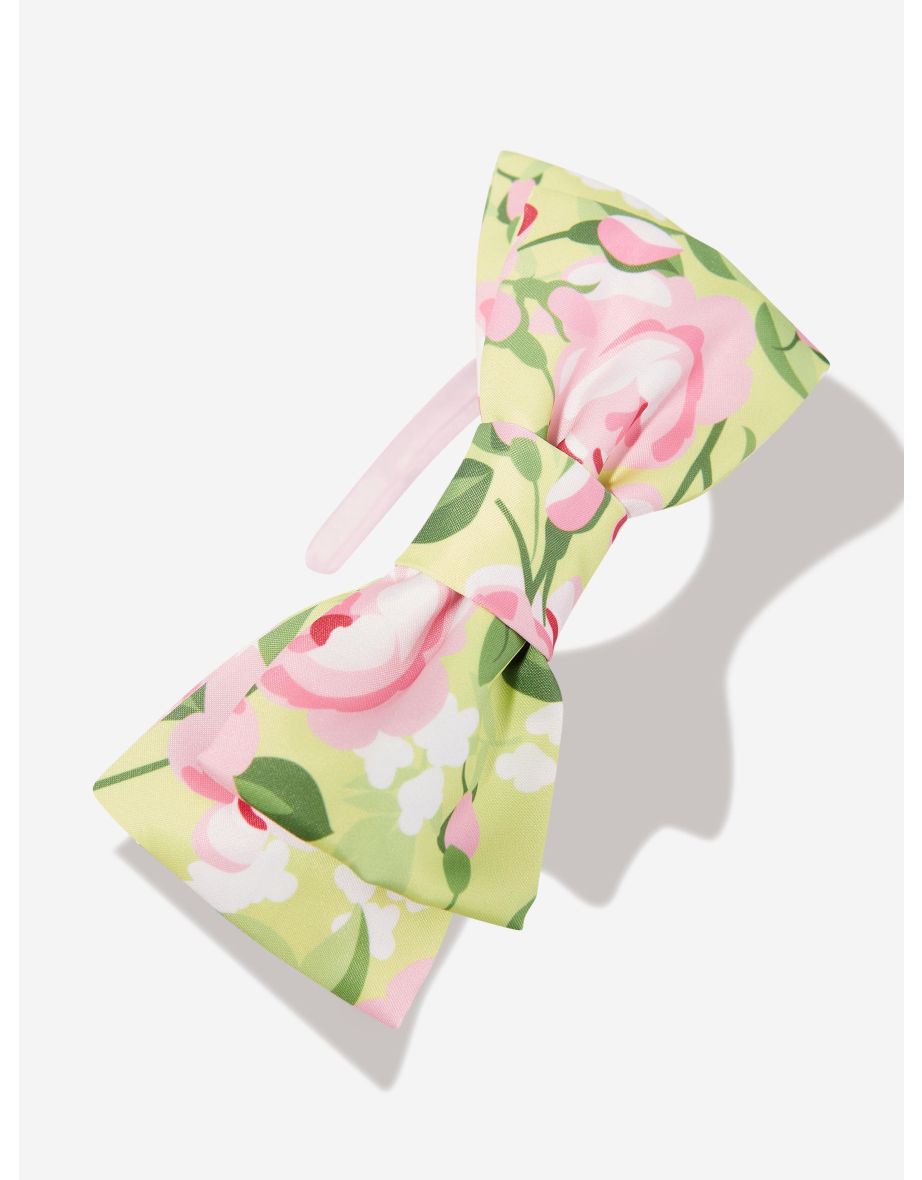 Girls Flower Print Headband in Yellow - 3