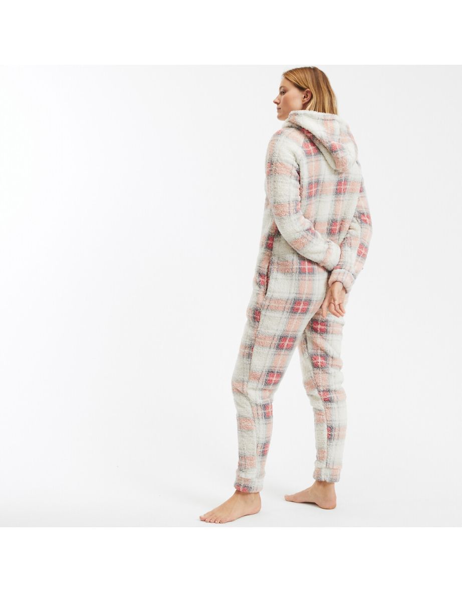 Checked Fleece Onesie - 3
