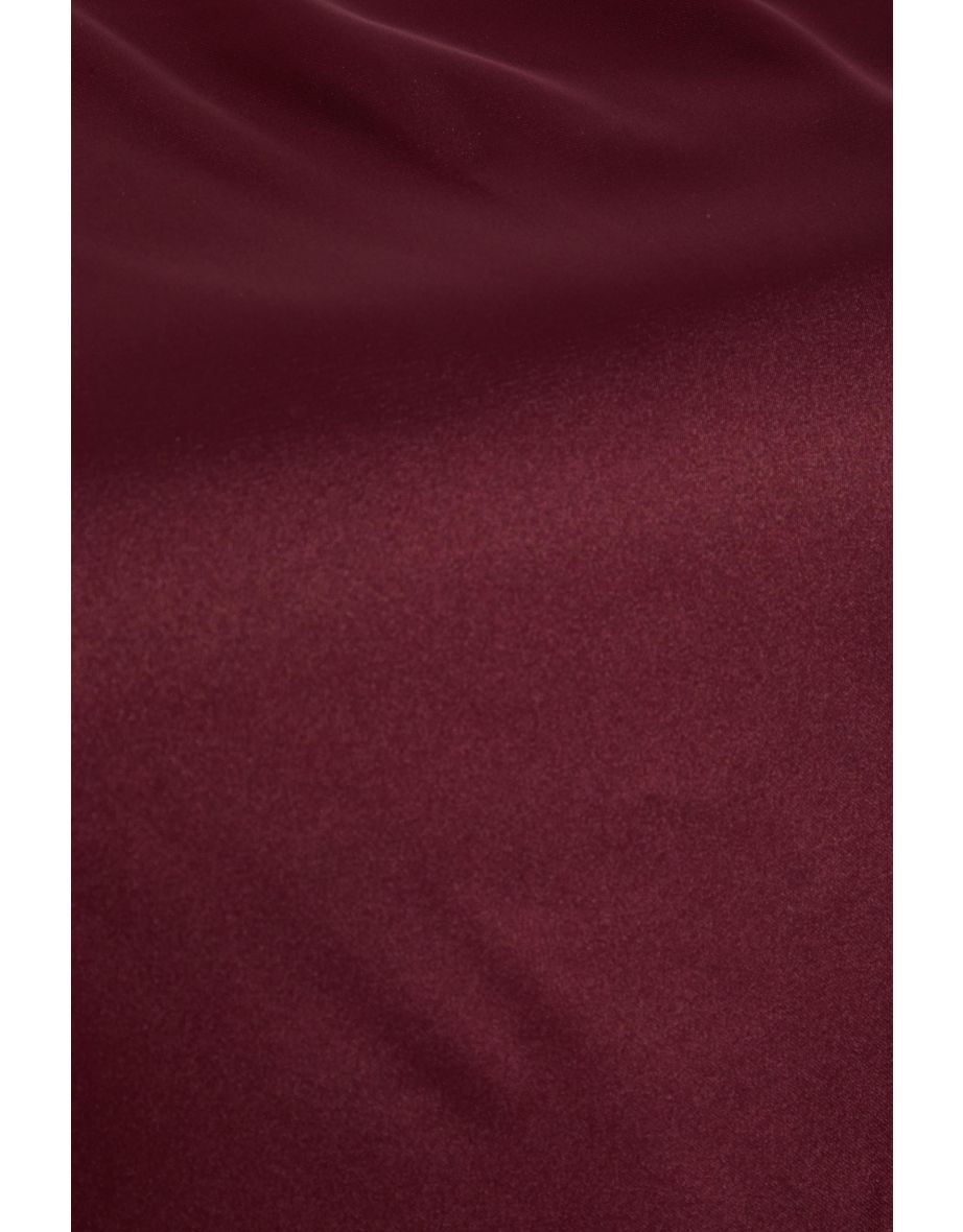 Curve Red Satin Maxi Dress - 5