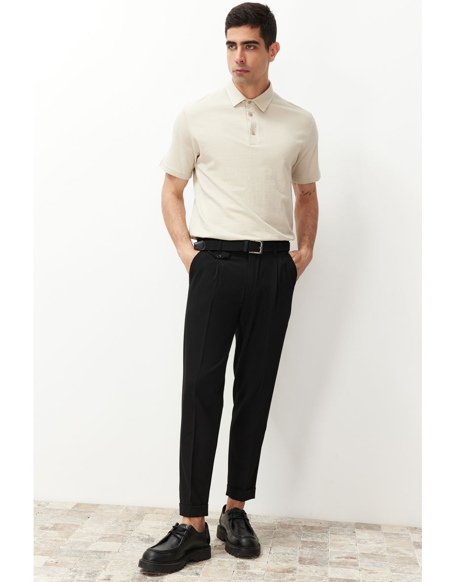 Men's Black Italian Cut Trousers