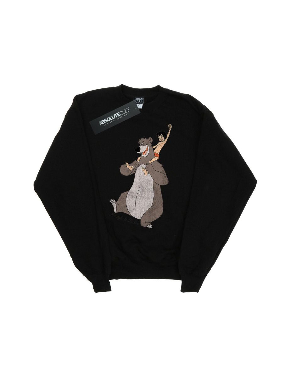 Jungle Book Girls Classic Mowgli And Baloo Sweatshirt - Black