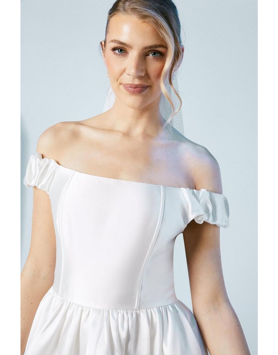 High Low Hem Puffball wedding dress - 3