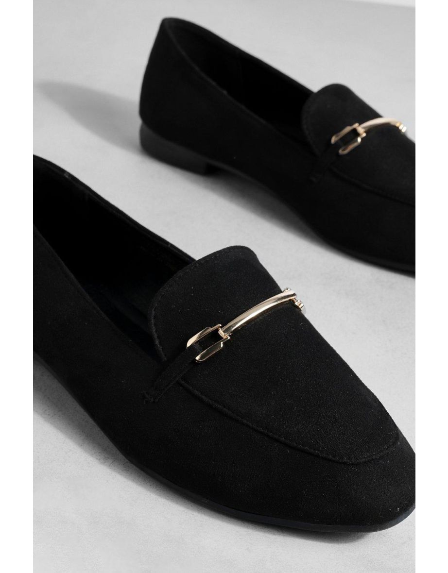 Wide Fit T Bar Loafers - black - 3