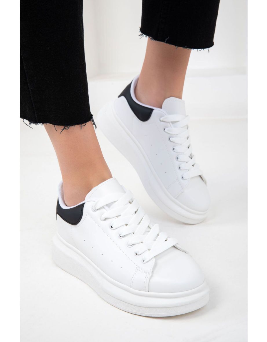 White-Black Women's Sneakers