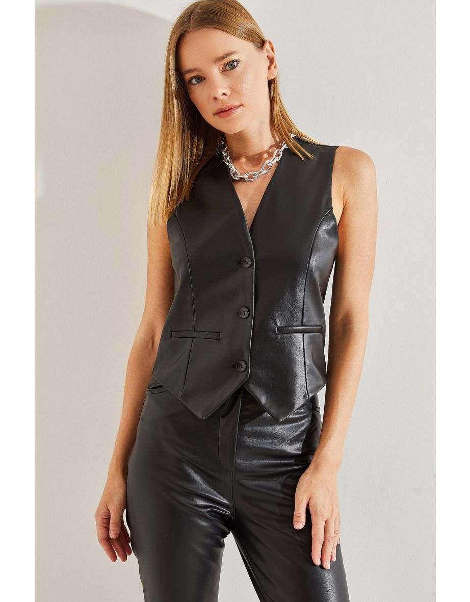 Women's Leather Vest