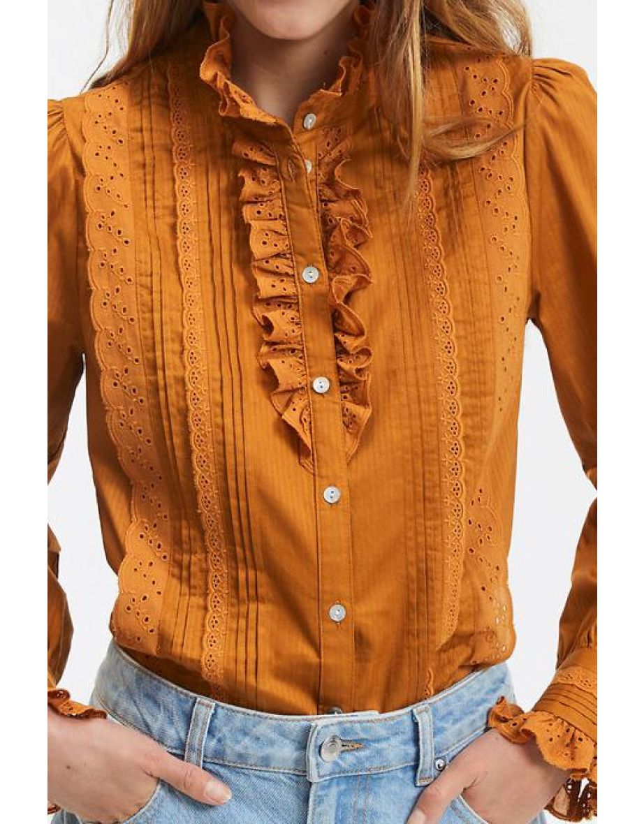 Les Signatures - EugÃ©nie Cotton Ruffled Blouse - 5