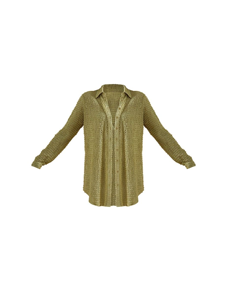 Green  Textured Beach Shirt - 4