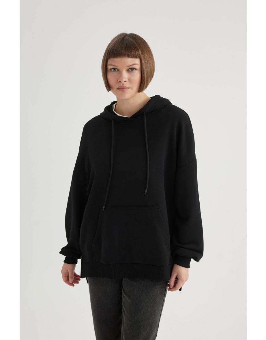 Oversize Fit Polo Neck Hoodie