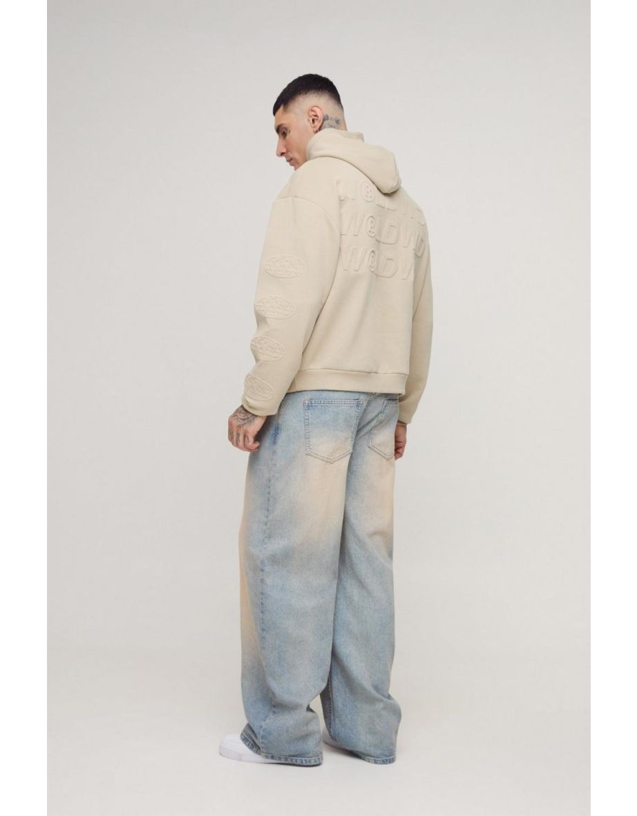 Tall Oversized Boxy  WRLDWD Embossed Sleeve Hoodie - 2