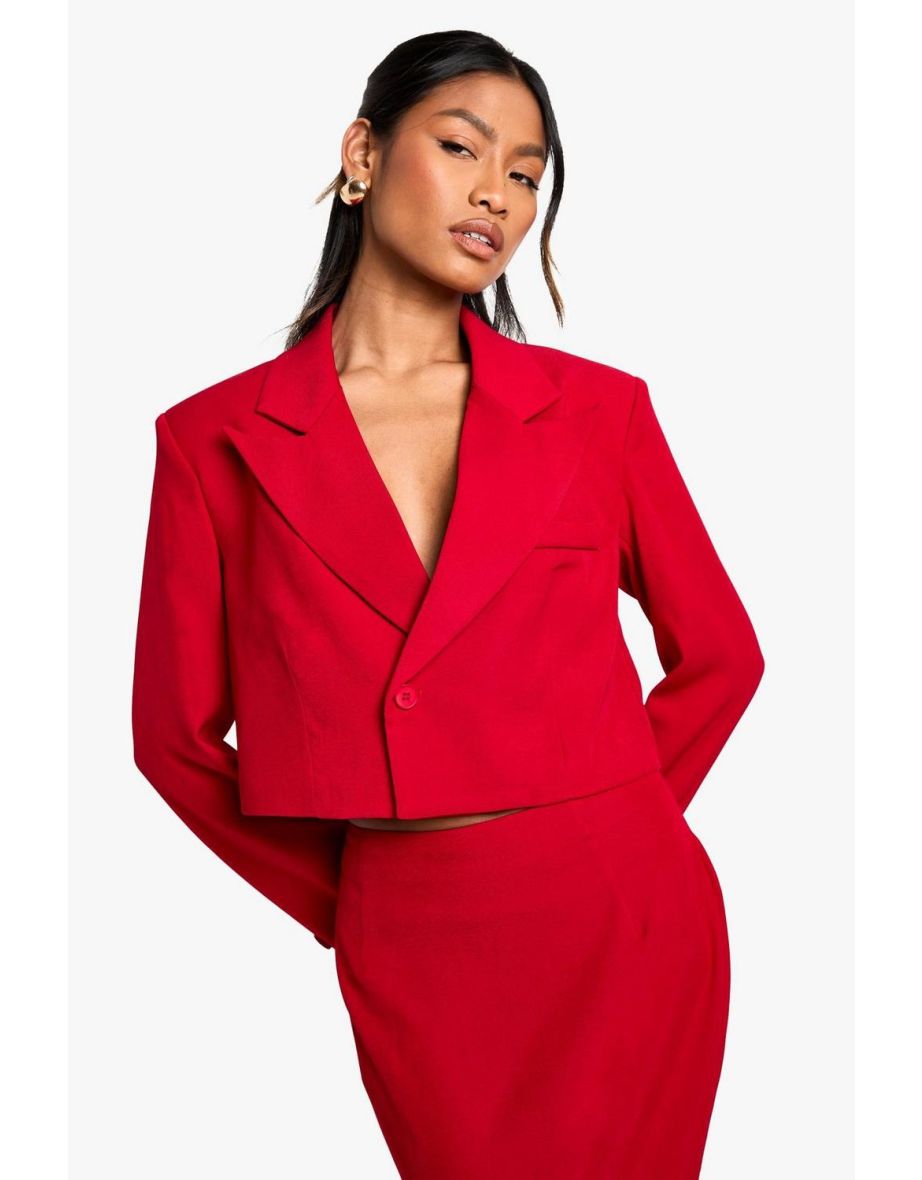 Tailored Boxy Cropped Blazer