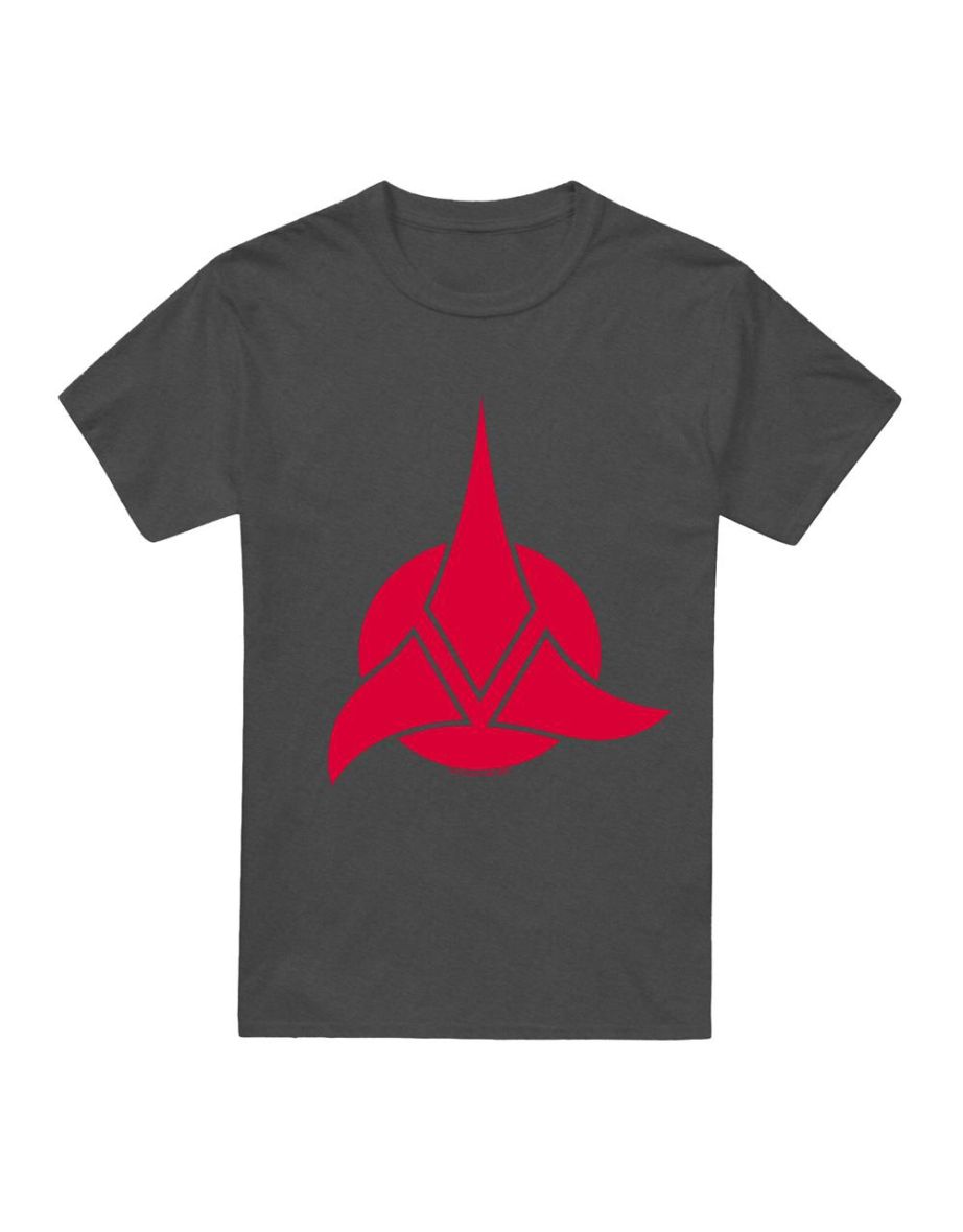 Star Trek Unisex Adult Klingon Logo T-Shirt - Charcoal