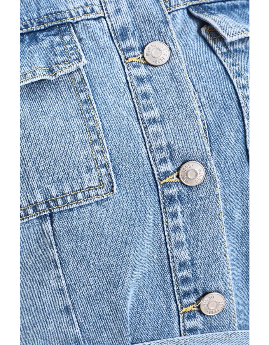 Denim Shirt Mini Dress - 5