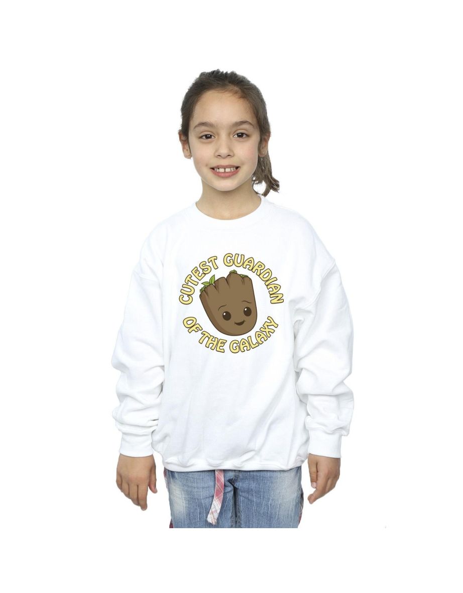 Marvel Girls I Am Groot Cutest Guardian Sweatshirt - White