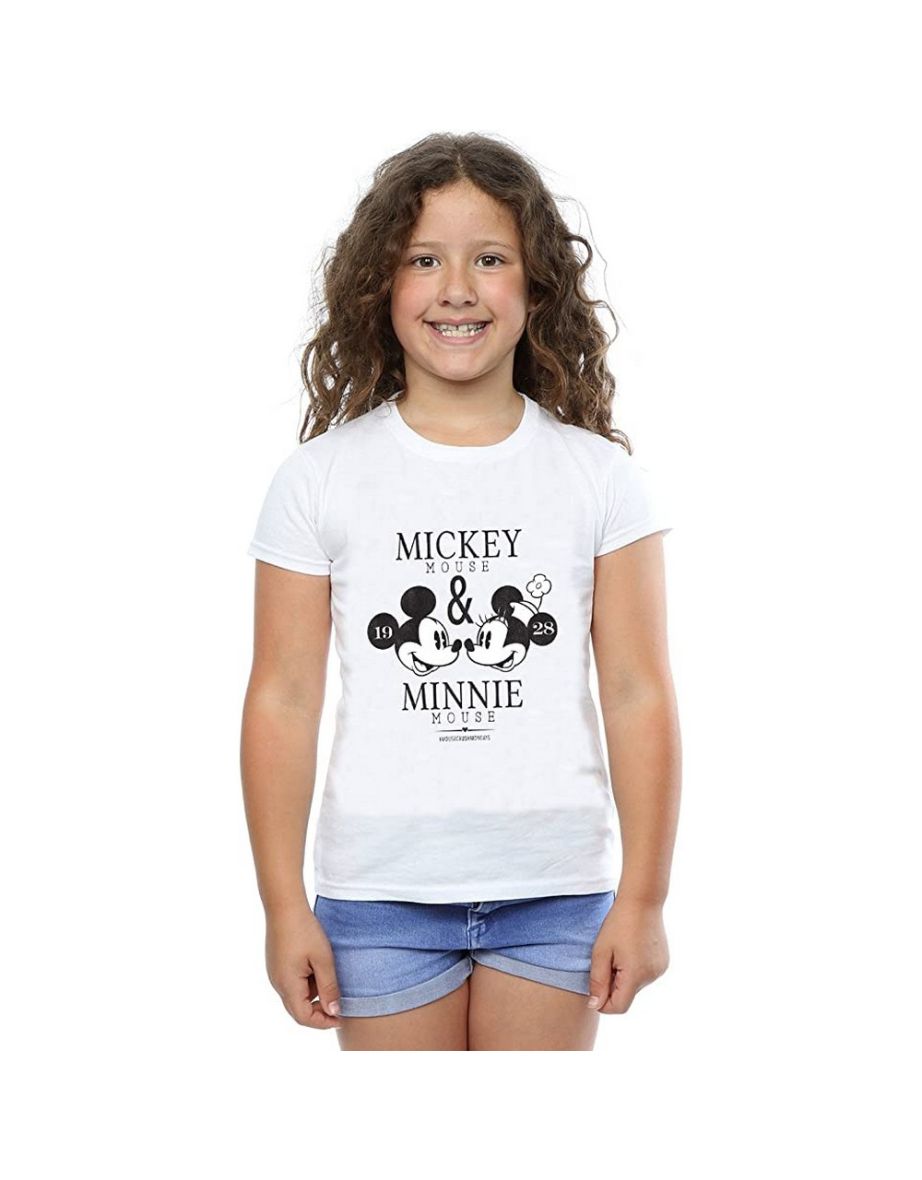 Shop Disney Girls Crush Mondays Mickey Minnie Mouse Cotton T Shirt White Online in United Arab Emirates VogaCloset