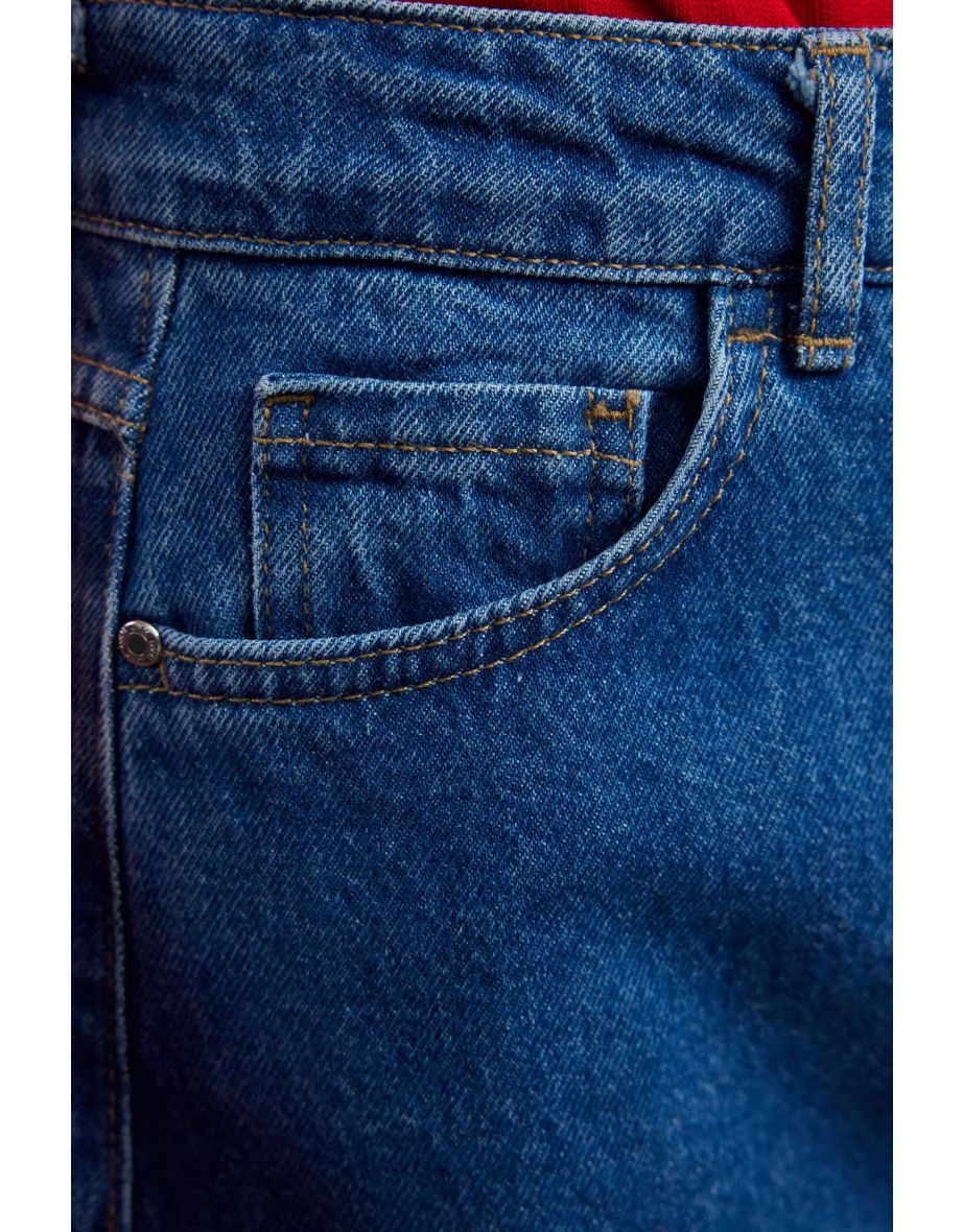 Blue High Waist Ballon Fit Jeans - 4