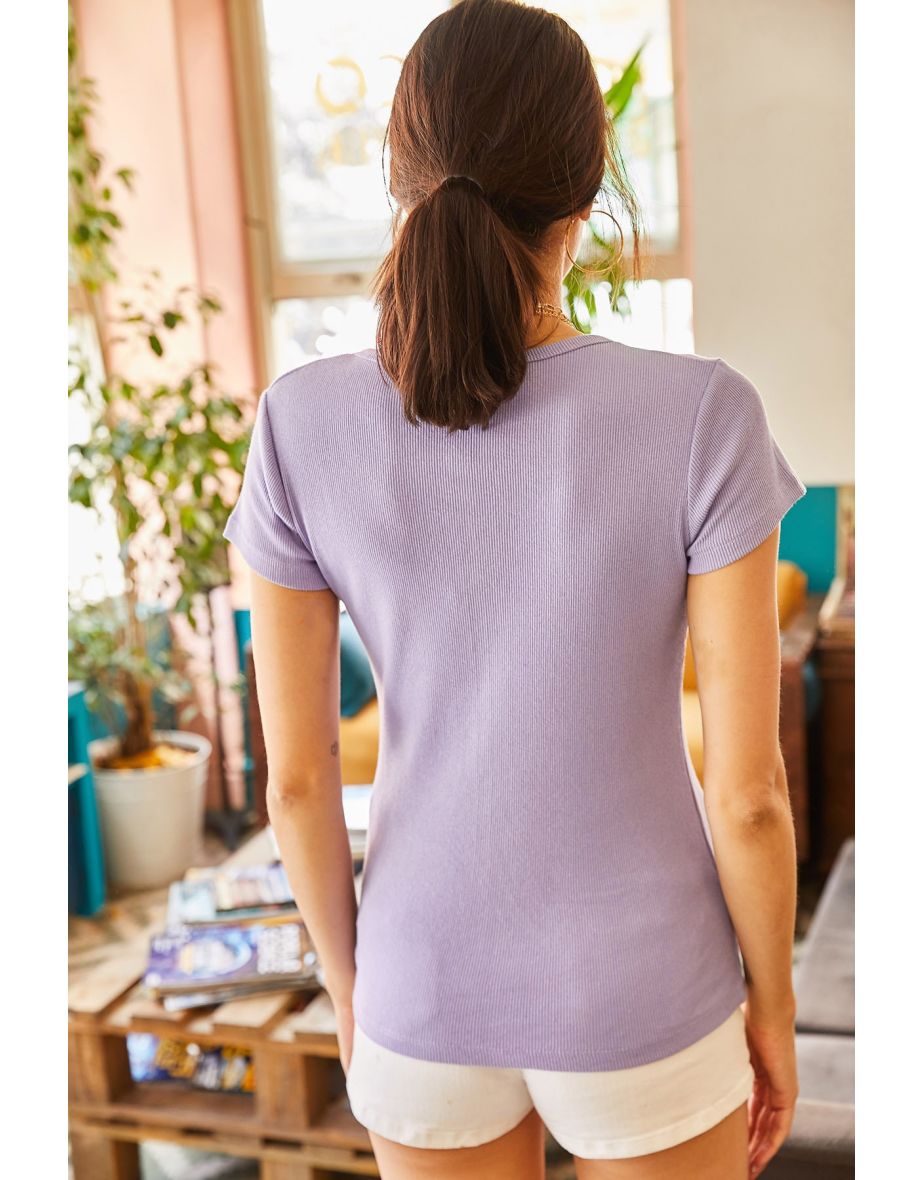 Women's Lilac Snap-On Camisole T-shirt - 4