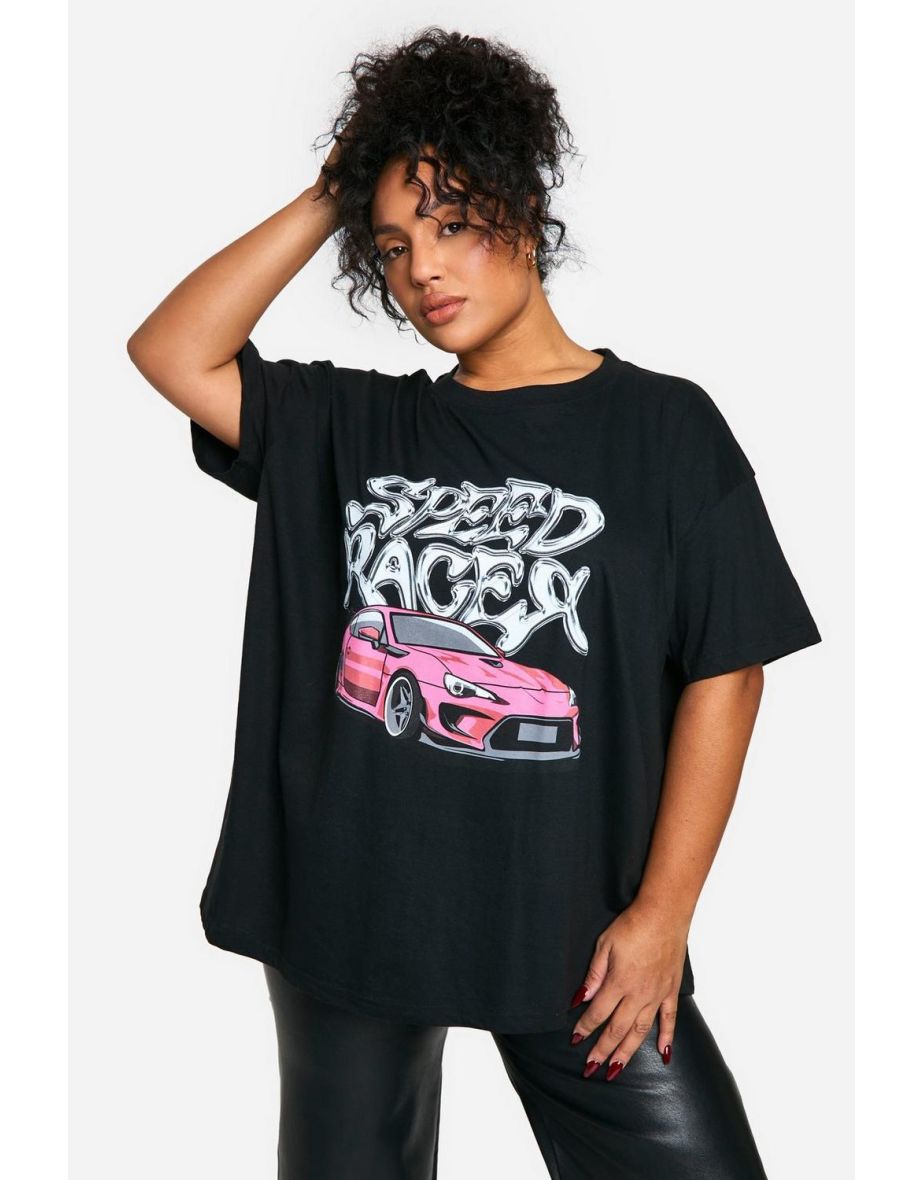 Plus Speed Racer Graphic Oversized - black