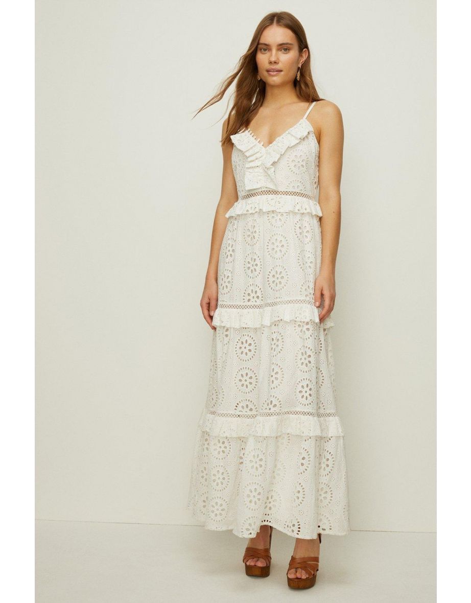 Oasis broderie shop midi dress