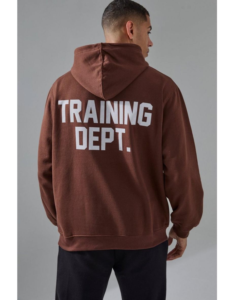 Man Active Training Dept Oversized Hoodie - chocolate - 2