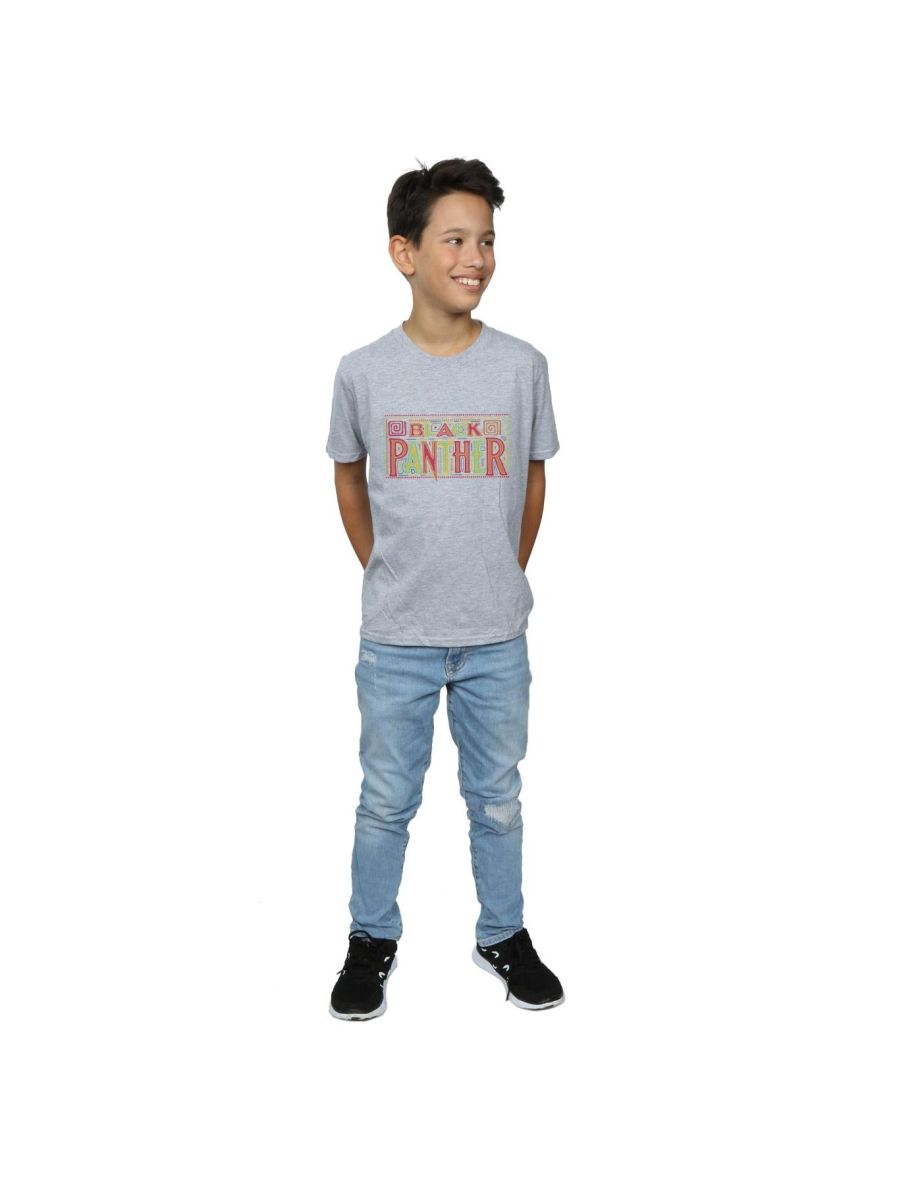 Marvel Boys Black Panther Tribal Logo T-Shirt - Sports Grey