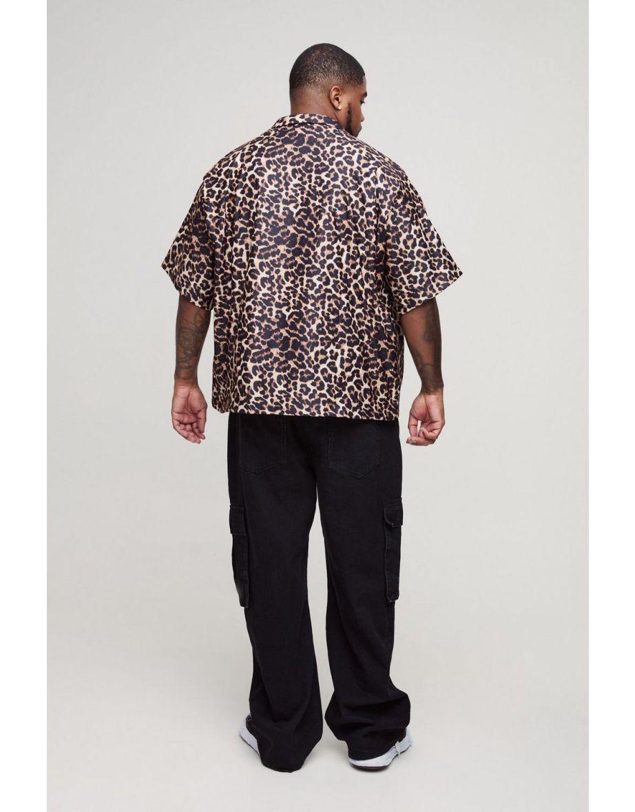 Plus Oversized Leopard Print Shirt - 1