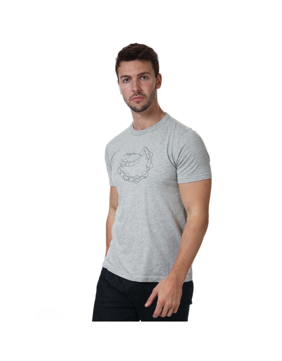 Men's Pretty Green Tambourine Print T-Shirt in Grey