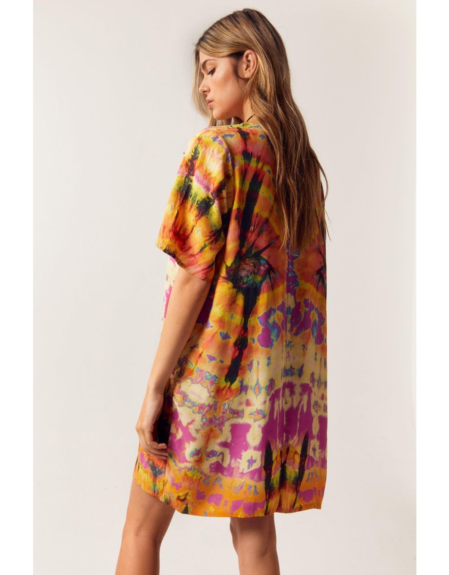Rainbow Tie Dye T-shirt Dress - 3