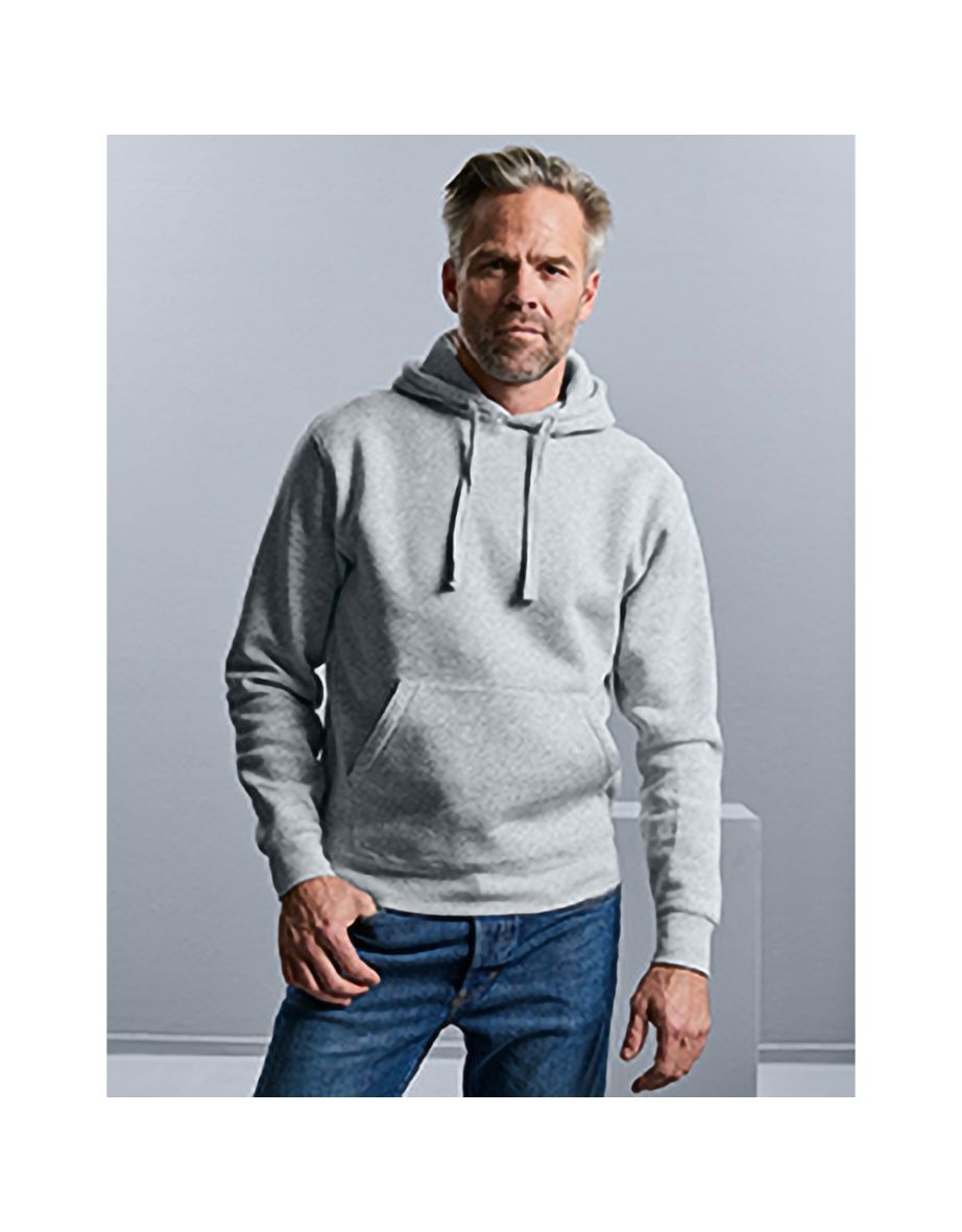 Russell Mens Authentic Hooded Sweatshirt / Hoodie - Light Oxford