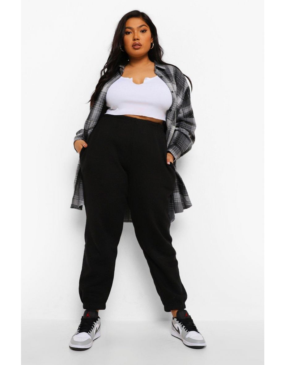 Plus Basic Cuffed Hem Jogger - black - 3