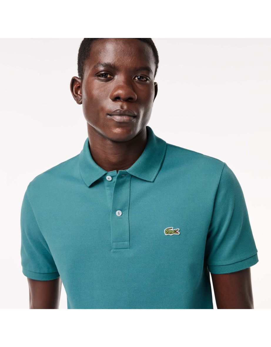 Shop Men s Lacoste Slim Fit Polo Shirt in Turquoise Online in Qatar VogaCloset