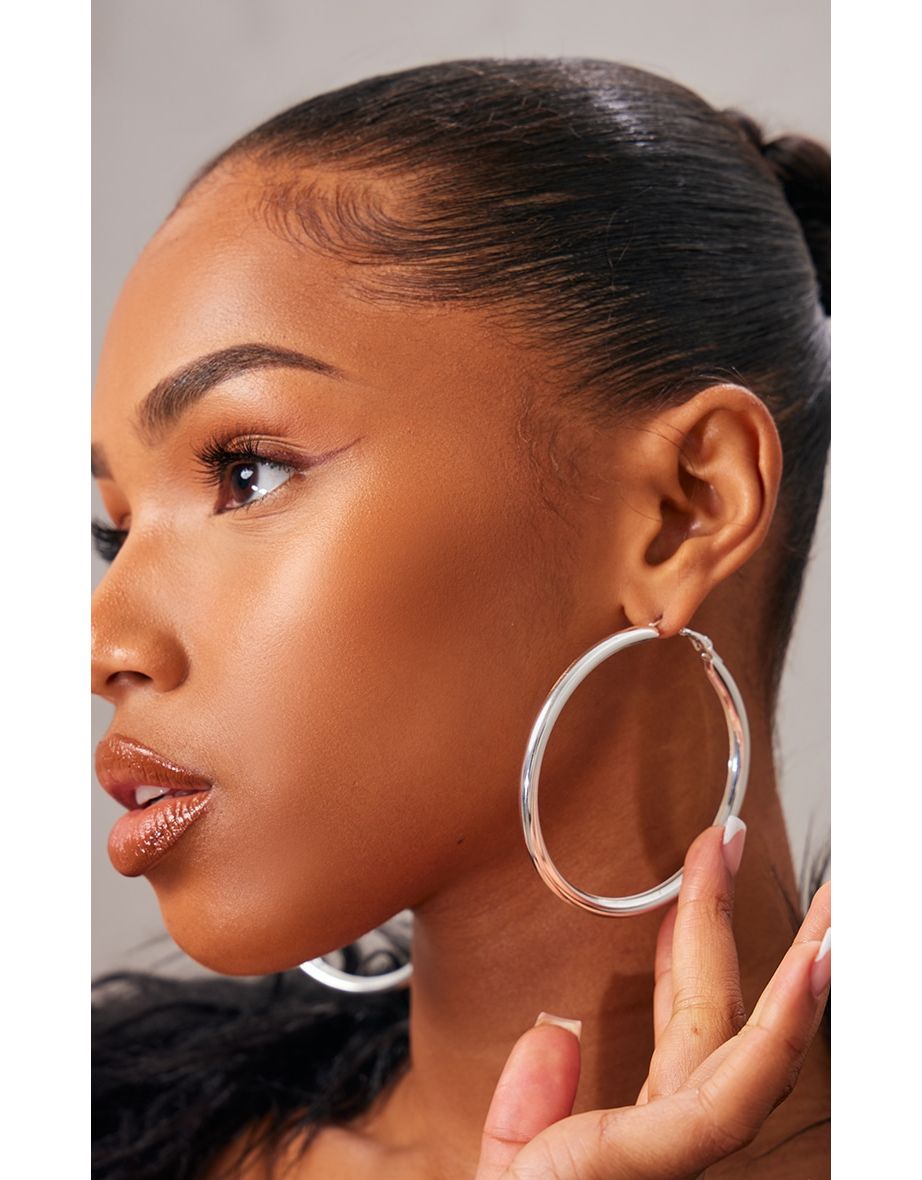 Large chunky deals hoop earrings