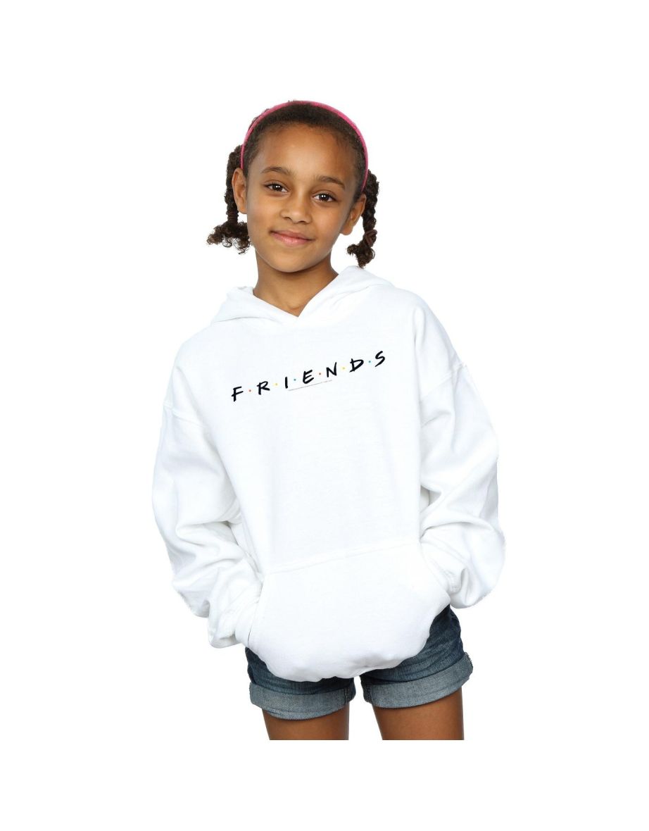Friends Girls Text Logo Hoodie - White