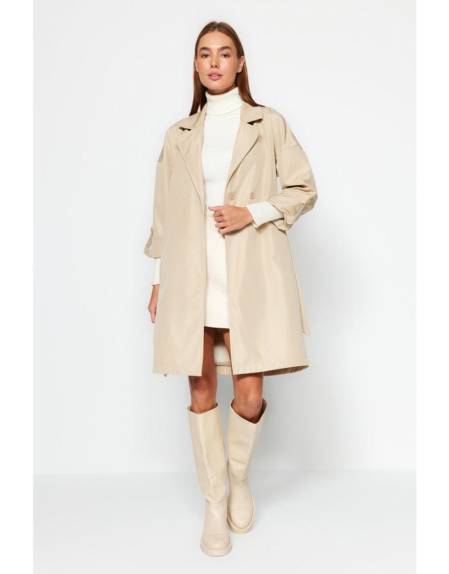 Trench Coat - Beige - Double-breasted