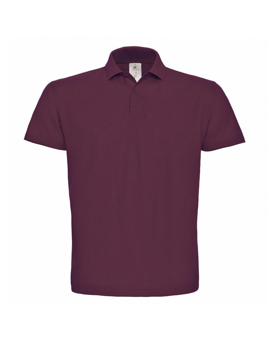 B&C ID.001 Mens Short Sleeve Polo Shirt - Wine