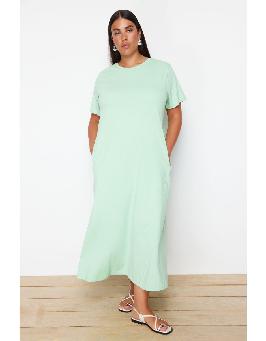 Mint Midaxi Knitted T-shirt Dress