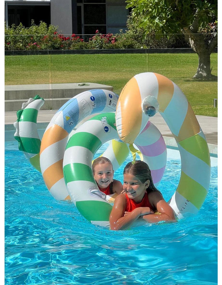 Kids Giant Inflatable Noodle Poolside Sorbet Stripe in Multicolour (245cm)