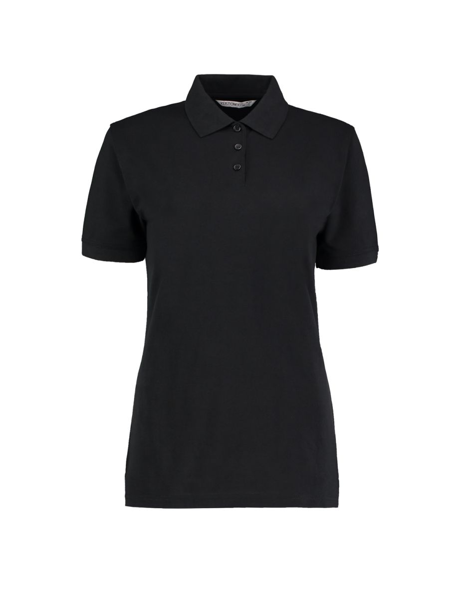 Kustom Kit Ladies Klassic Superwash Short Sleeve Polo Shirt - Black