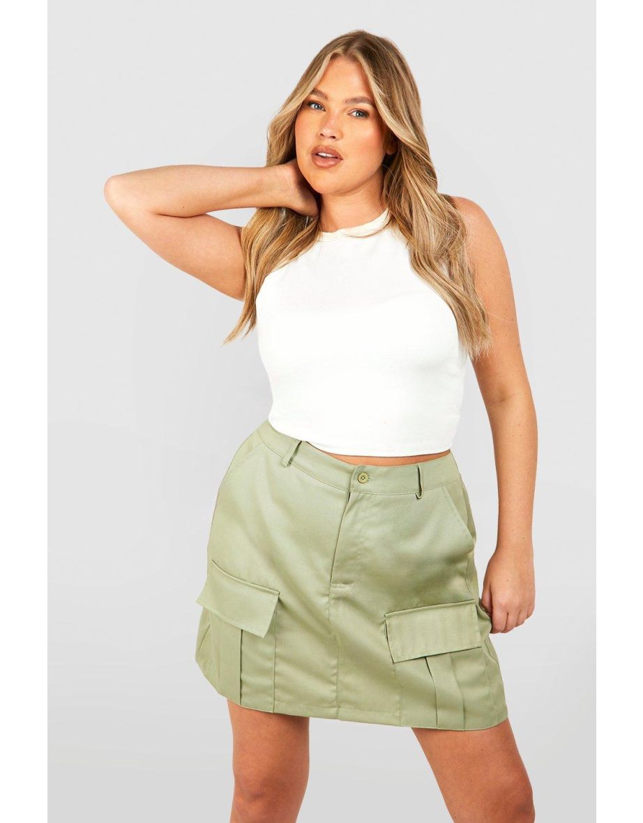 Plus size khaki skirt queen size best sale