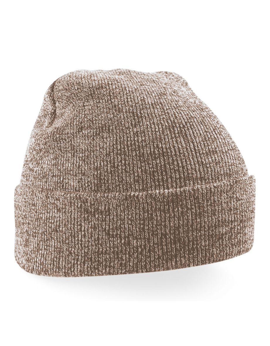 Beechfield Unisex Original Cuffed Beanie Winter Hat - Heather Oatmeal - 1