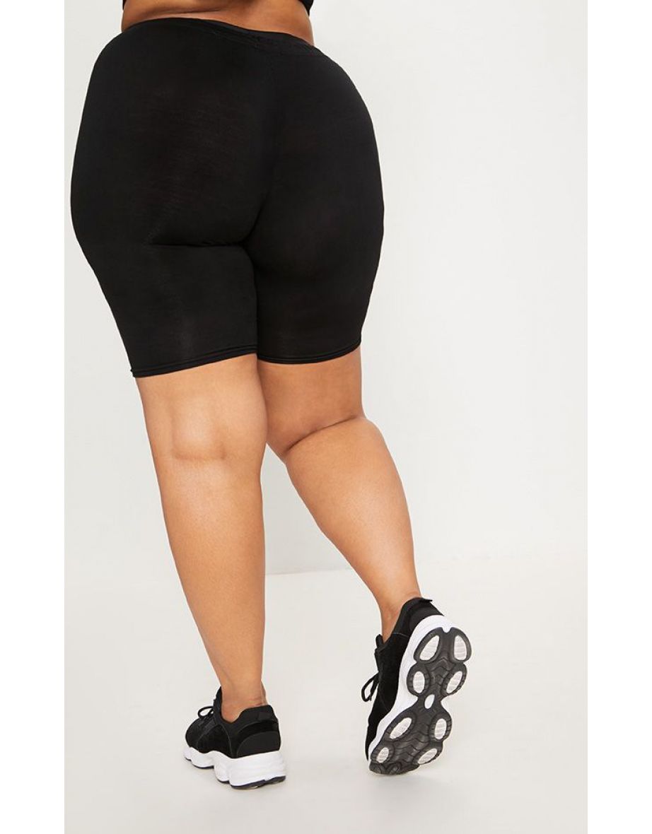 Plus Black Basic Cycle Shorts - 3