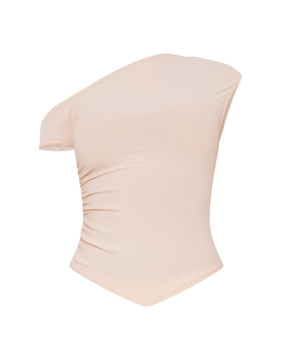 Ecru Soft Touch Sleeveless Asymmetric Hem Top - 4