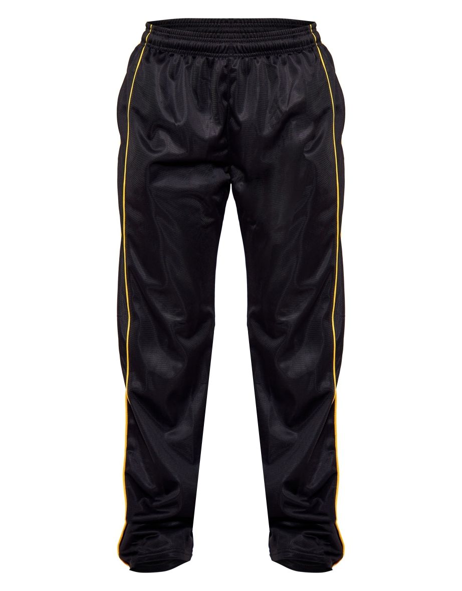 Black And Yellow Tricot Side Stripe Track Pants - 4