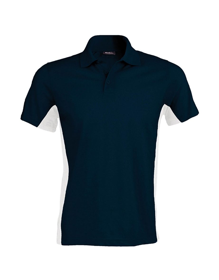 Kariban Mens Short Sleeve Flag Polo Shirt (Dual Colour) - Navy/White