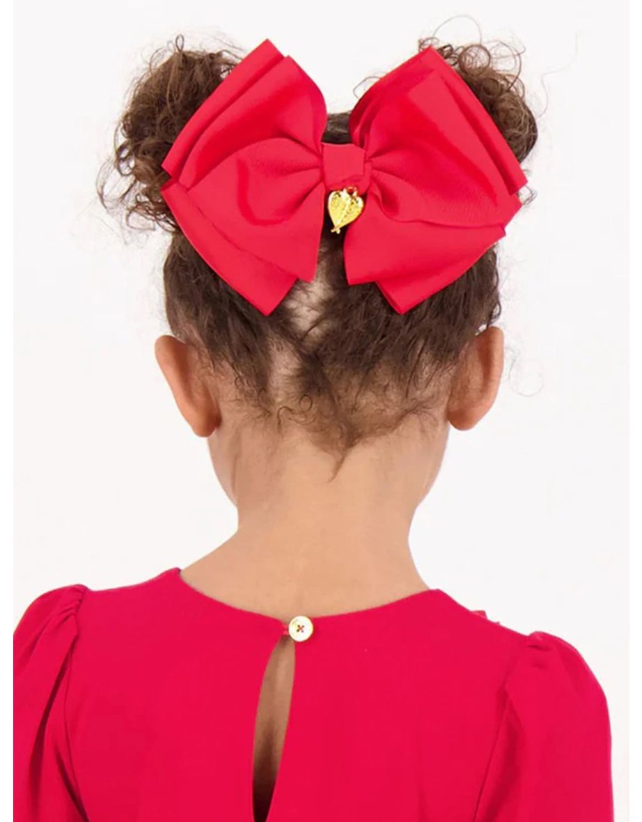 Girls Giant Bow Hair Clip in Red