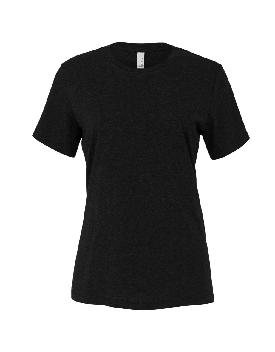 Bella + Canvas Womens/Ladies Heather Jersey Relaxed Fit T-Shirt - Black