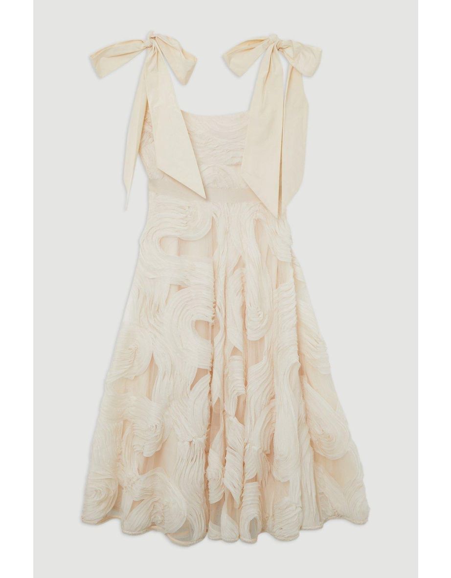 Lydia Millen Textured Ruffle Woven Midaxi Prom Dress - 3