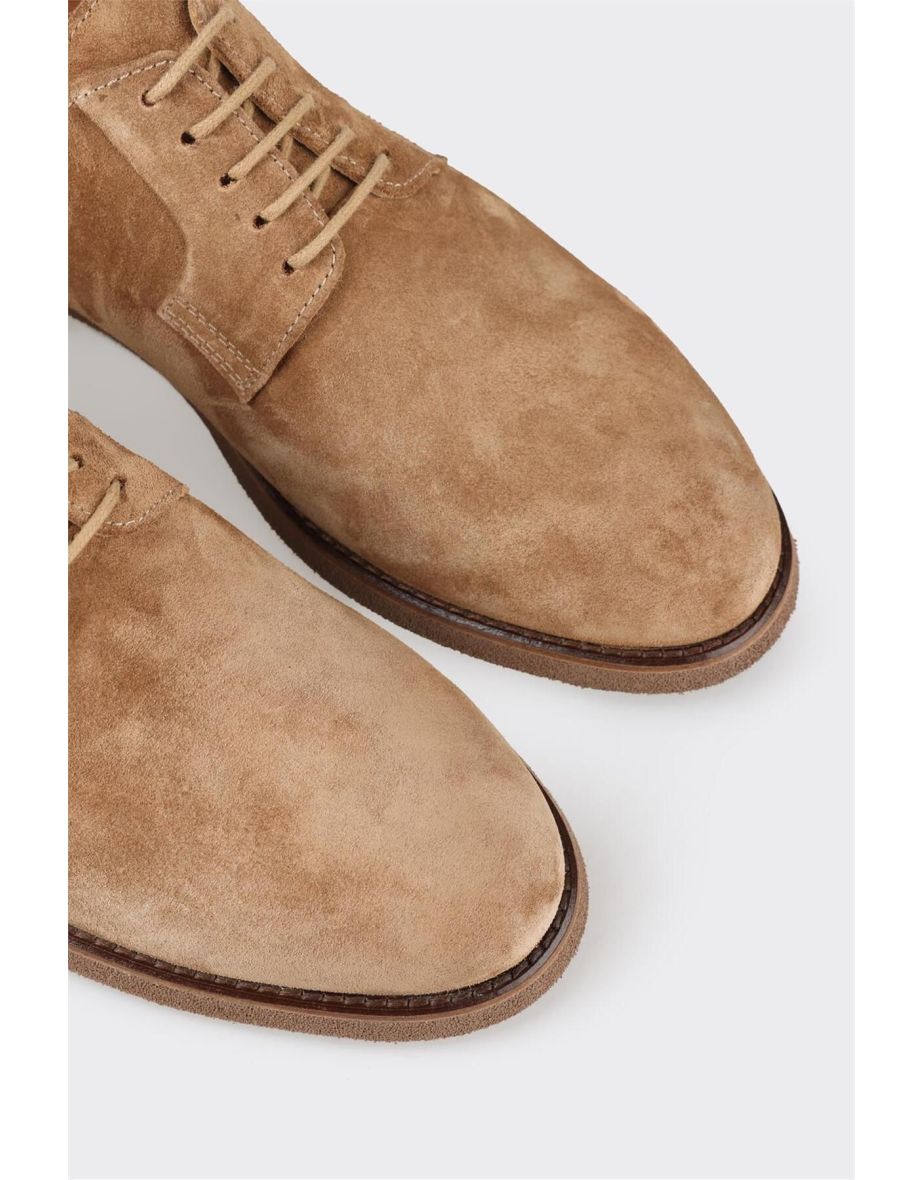 Camel Leather Men's Casual Shoes - 4