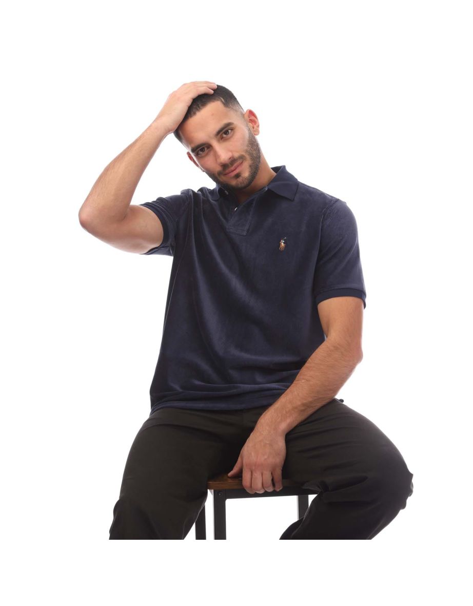 Men's Ralph Lauren Classic-Fit Corduroy Polo Shirt in Blue - 3
